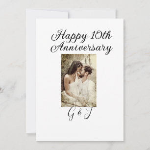 Convites Foto de 10º aniversário de casamento com nome da d