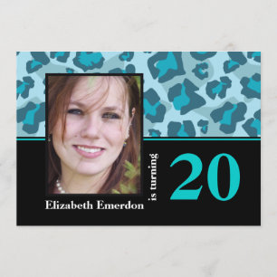 Convites Foto de 20 de aniversário da revista Turquise Blue