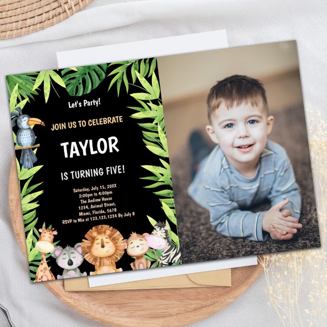 Convites Foto de 5 Wild One Birthday Invtions (Photo 5th Wild One Birthday Invitations)