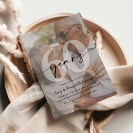 Convites Foto de 60 anos de casamento minimalista