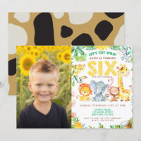 Foto de 6 Birthday Safari Selgle Animal Boy