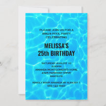 Foto de Água de Piscina Azul Clara de Aniversário
