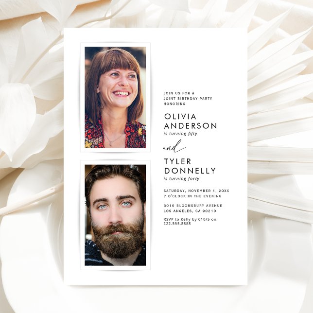 Convites Foto de Aniversário Conjunto Minimalista (Criador carregado)