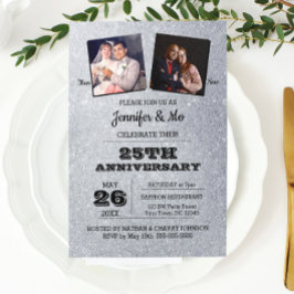 Convites Foto de Aniversário de 25 Anos de Casamento com Br
