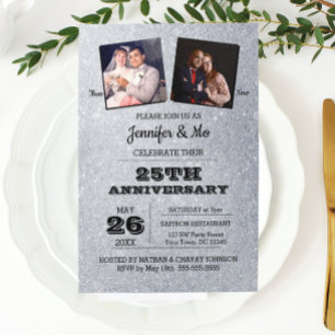 Convites Foto de Aniversário de 25 Anos de Casamento com Br