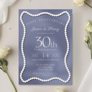 Convites Foto de Aniversário de 30 Anos de Casamento Pérola