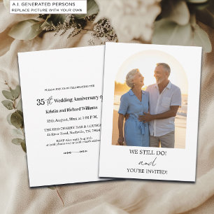 Convites Foto de Aniversário de 35 Anos de Casamento