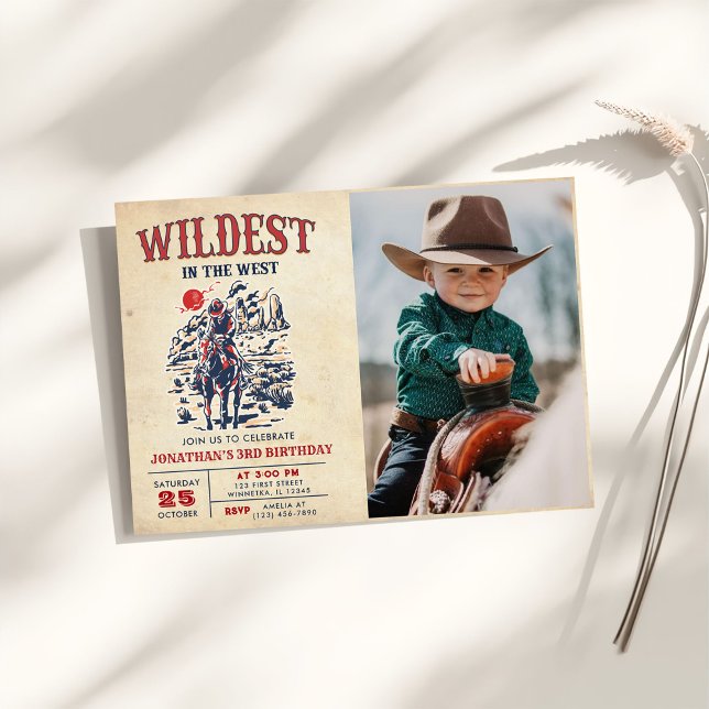 Convites Foto de aniversário de 3 anos do Rodeio do Deserto (Criador carregado)