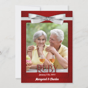 Convites Foto de aniversário de 40 anos de casamento de rub