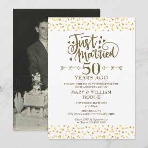 Convites Foto de Aniversário de 50 Anos de Casamento