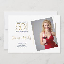 Convites Foto de Aniversário de 50 Anos e Fabuloso com Boli