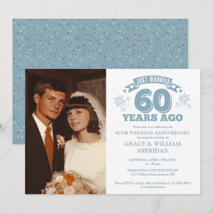 Convites Foto de Aniversário de 60 Anos de Casados