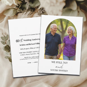 Convites Foto de Aniversário de 60 Anos de Casados Ainda Fa