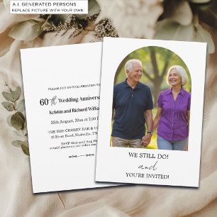 Convites Foto de Aniversário de 60 Anos de Casados Ainda Fa