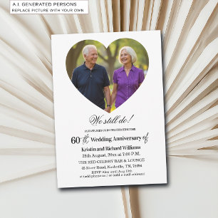 Convites Foto de Aniversário de 60 Anos de Casamento
