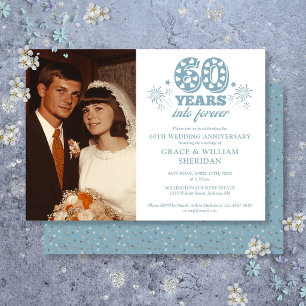 Convites Foto de Aniversário de 60 Anos de Casamento Para S