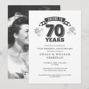 Convites Foto de aniversário de 70 anos de casamento