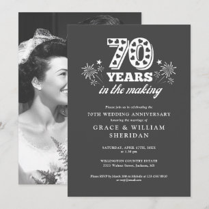 Convites Foto de Aniversário de 70 Anos de Casamento em Ela