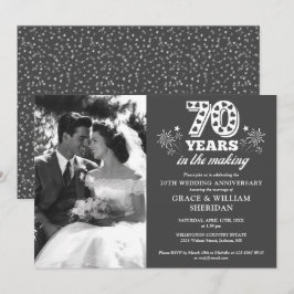 Convites Foto de Aniversário de 70 Anos de Casamento em Pro