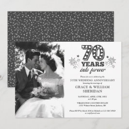 Convites Foto de Aniversário de 70 Anos de Casamento Para S