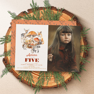 Convites Foto de Aniversário de Animais da Floresta do Cogu