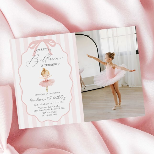 Convites Foto de Aniversário de Ballet da Nossa Pequena Bai (Criador carregado)
