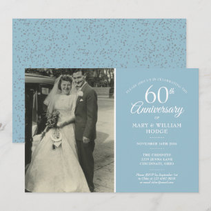 Convites Foto de Aniversário de Casamento de 60 anos com Co