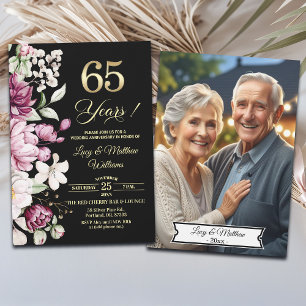 Convites Foto de Aniversário de Casamento de 65 anos Elegan