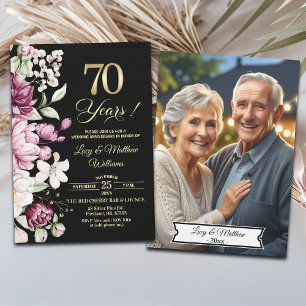 Convites Foto de Aniversário de Casamento de 70 anos Elegan