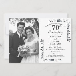 Convites Foto de aniversário de casamento de 70 anos em flo