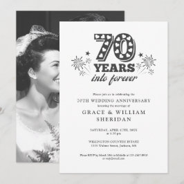 Convites Foto de Aniversário de Casamento de 70 Anos 'Para 