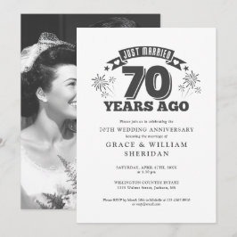 Convites Foto de Aniversário de Casamento de 70 Anos Recém-