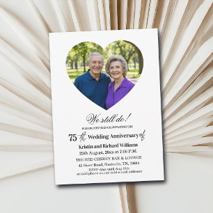 Convites Foto de Aniversário de Casamento de 75 Anos 'Nós A