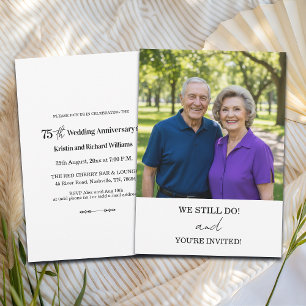 Convites Foto de Aniversário de Casamento de 75 Anos 'Nós A