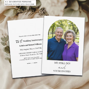 Convites Foto de Aniversário de Casamento de 75 Anos 'Nós A