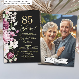 Convites Foto de Aniversário de Casamento de 85 anos Elegan