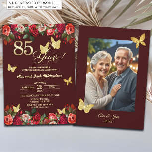 Convites Foto de Aniversário de Casamento de 85 anos Elegan