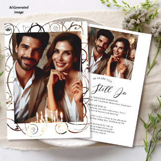 Convites Foto de Aniversário de Casamento de Renovação de V