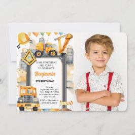 Convites Foto de aniversário de construção