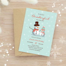 Foto de Aniversário de Cute Snowman Winter Onederl