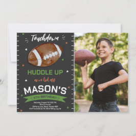 Convites Foto de Aniversário de Futebol do Touchdown