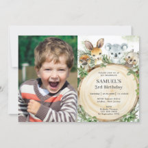 Foto de aniversário de madeira russa de animais ch