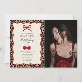 Convites Foto de aniversário de menina Guepardo Leopardo Co