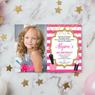 Convites Foto de aniversário de spa manicures