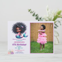 Foto de Aniversário do 5 de Sereia Afro-Americano