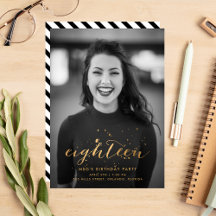 Foto de aniversário do Dourado Confetti 18º aniver