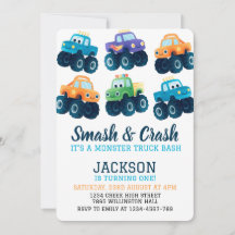 Foto de aniversário do Monster Truck Colorous Boys