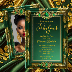 Convites Foto de Aniversário Fabulosa Joias Esmeralda Verde