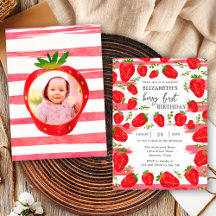 Foto de Aniversário Personalizada Morango Branco R