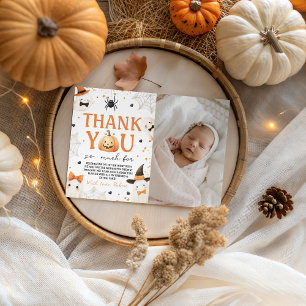 Convites Foto de Aniversário Spooky Obrigado